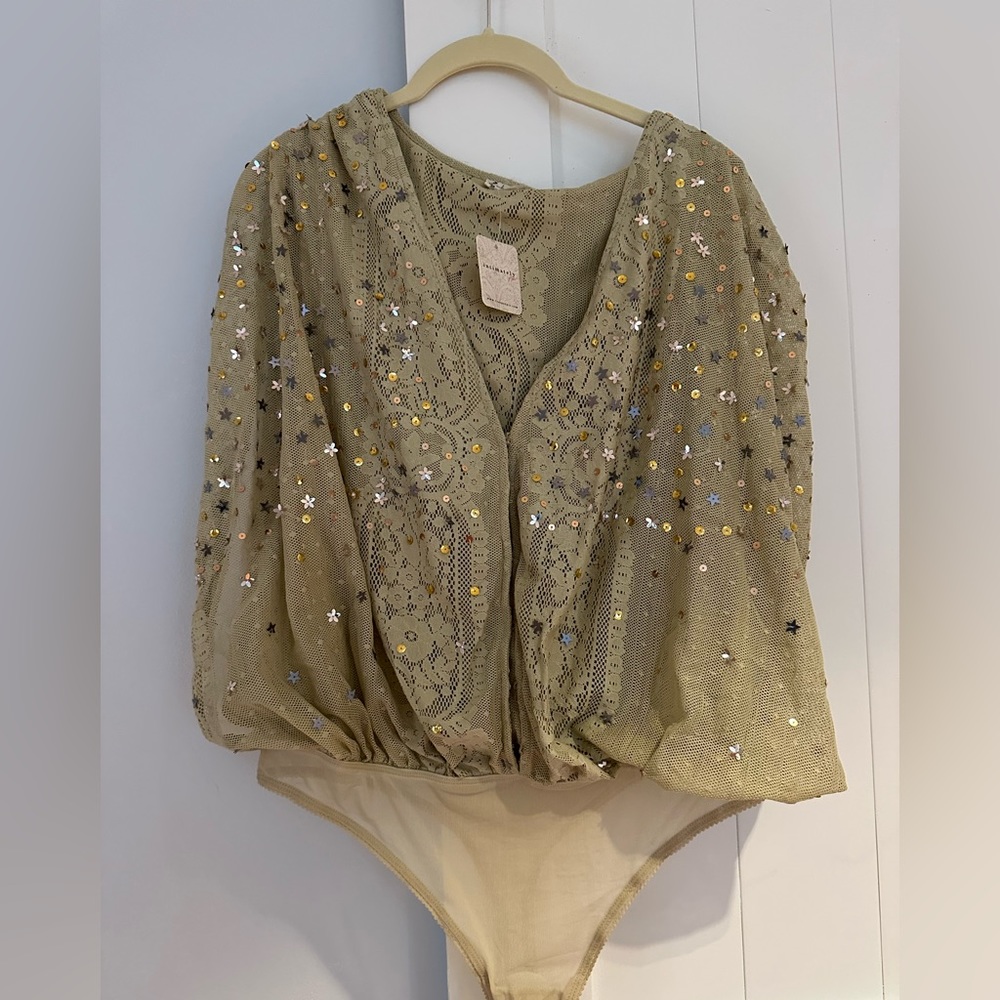 Free People Sparkle Bodysuit - New with tags Size M
